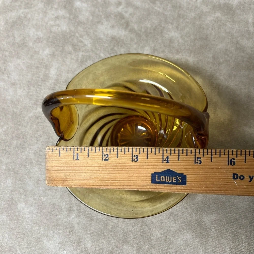 Vintage 1920s Amber-Colored Glass Bridal Basket